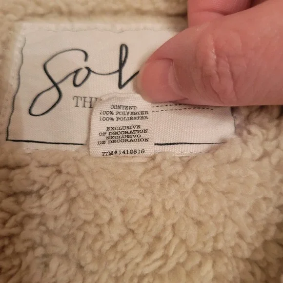 SOHO Thread Shacket‎ Multi Plaid Flannel Fleece Sherpa Lined Button Front XL - Picture 14 of 16